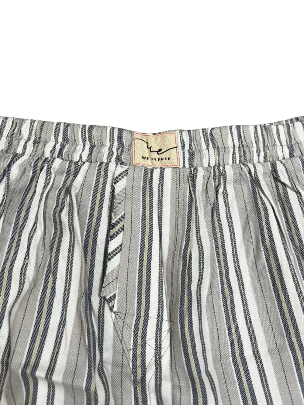 Free People Day to Day Boxer Shorts NWT Small Grey Blue Cotton Blend Sleep